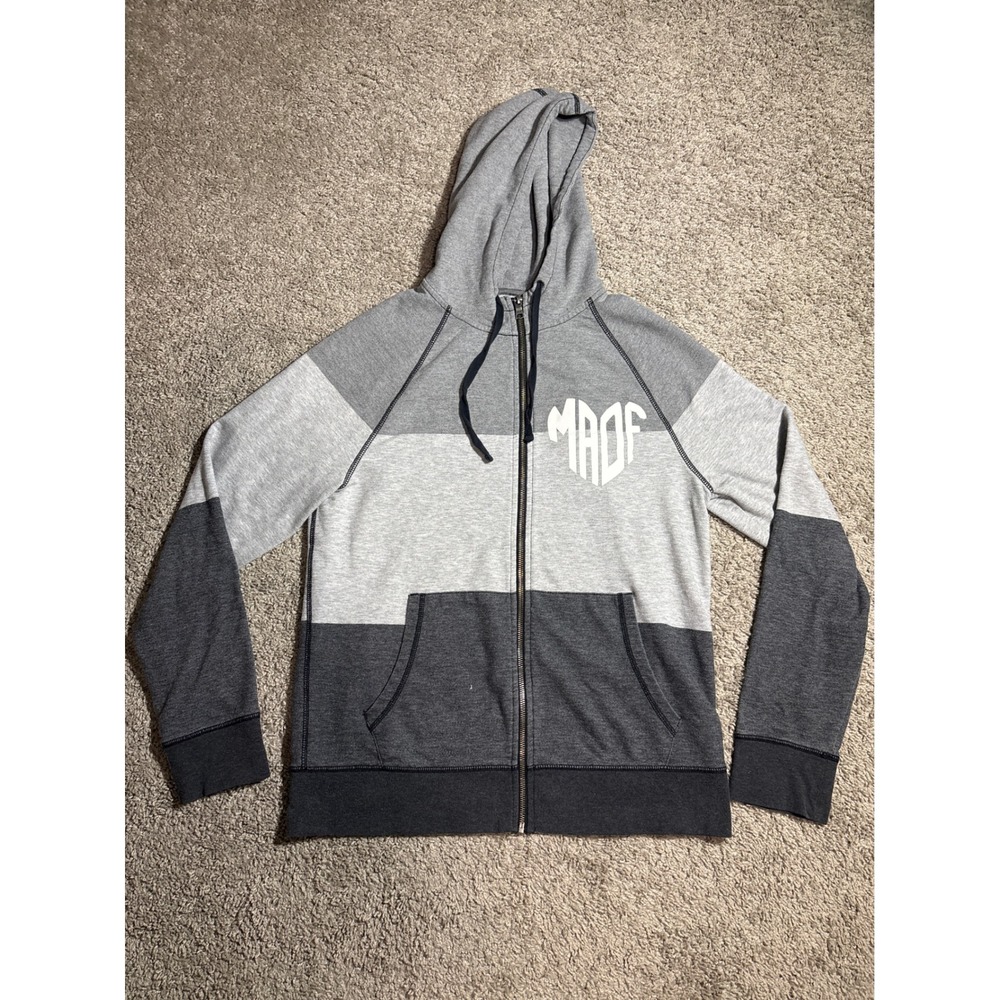Mossimo Supply Co Mens Grey Colorblock Full Zip Hoodie Sweatshirt Size M